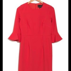 NWT Stunning DKNY Bell Sleeve Midi Sheath Dress